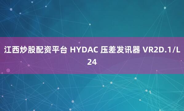 江西炒股配资平台 HYDAC 压差发讯器 VR2D.1/L24